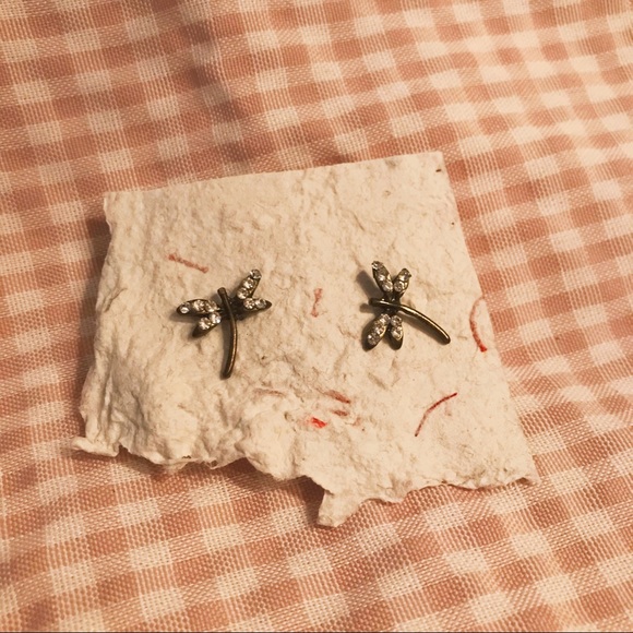 Dragonfly earring studs - Picture 2 of 2